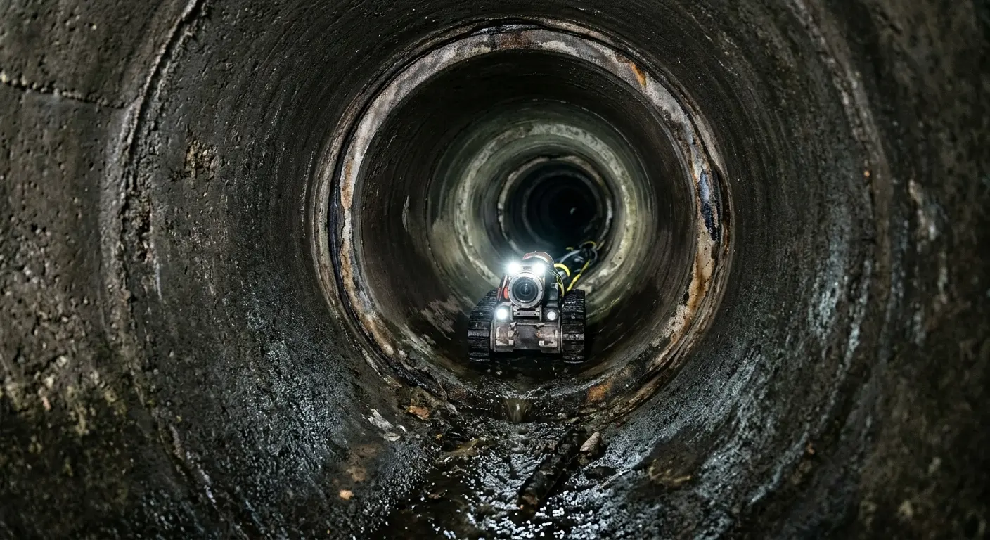Robotic sewer camera inspecting pipe interior for Sewer Line Repair in Tupelo